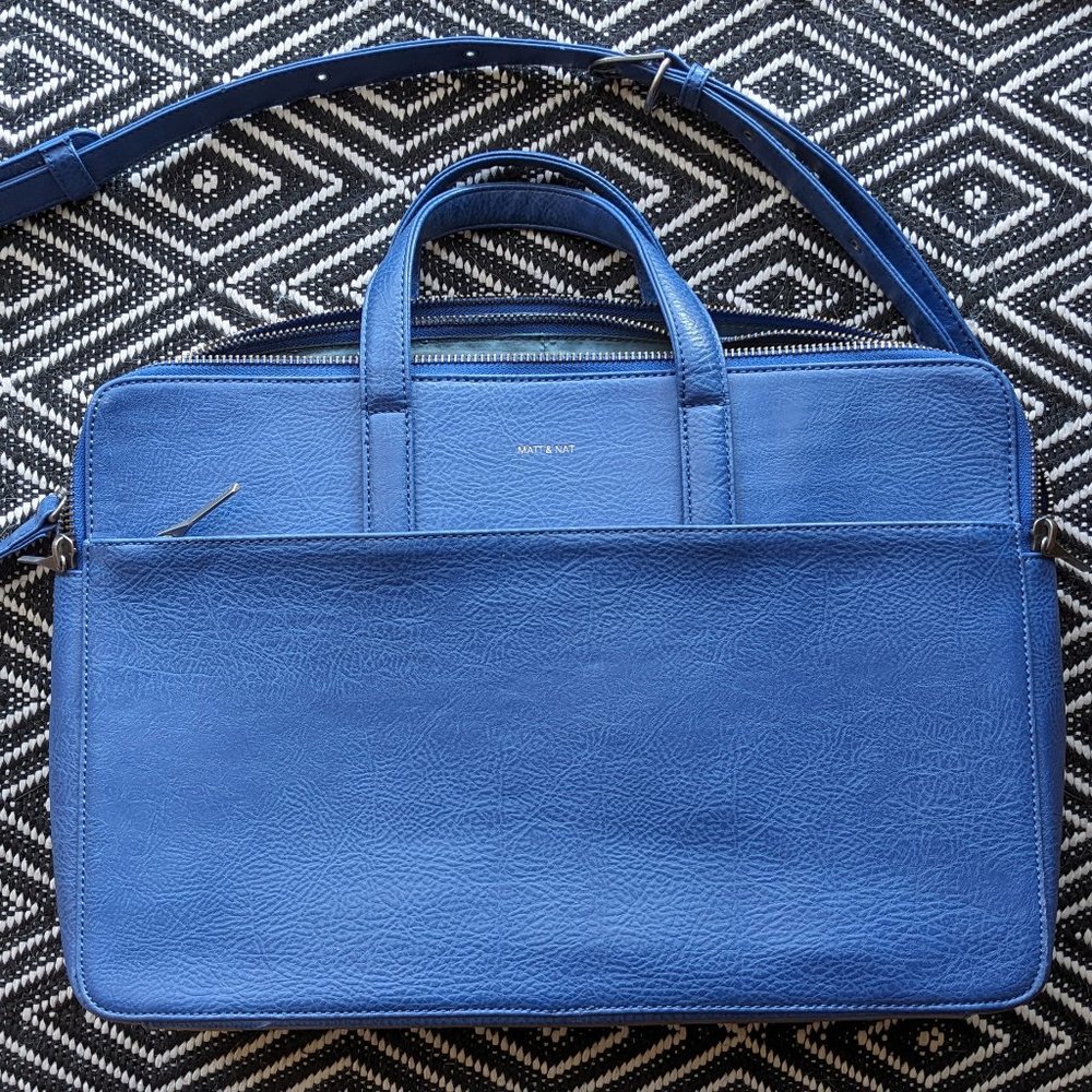 Matt & Nat – Tom Vegan Leather Briefcase Royal Blue